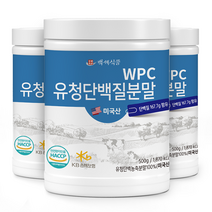 WPC유청단백질분말100% 500g통 미국산 HACCP 인증제품, 3통, 500g