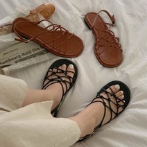 민샵 글리어 네트 스트랩 샌들 여성 여름신상
