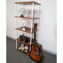 조립식/진열장/렌지대/수납장, 멀바우+화이트, 5단