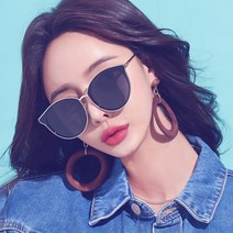 멜라크메 남성 여성 캣츠 오버 동글이 블랙 검정 편광 선글라스 케이스