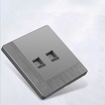 250V 86mm 1/2/3/4 갱 1/2 웨이 PC 패널 회색 드로잉 평면 숨겨진 임베디드 벽 스위치 약전류 소켓 세트 A31, [16] 2 Network socket