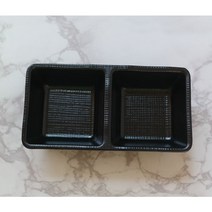 2구 사각 종지 초장기 G-0502, 블랙, 1개
