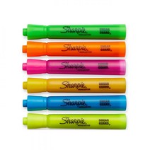 샤피 형광펜 탱크형 하이라이터 샤피 형광펜 탱크 탱크형광펜 형광 냄새제로 샤피형광펜 하이라이터 두꺼, 진노랑