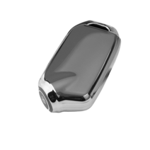 키에티 기아 신형 스팅어 모하비 더마스터 스마트 키케이스 4버튼 TPU 키홀더 단품, 틸그레이 실버라인