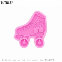 롤러 스케이트 실리콘 몰드 공예 몰드 퐁당 케이크 몰드 수지 쥬얼리 몰드 폴리머 클레이 몰드 귀걸이 키 체인 목걸이 몰드, 01 Pink