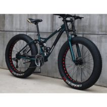 광폭타이어 MTB 하드테일 바퀴큰자전거 팻바이크, 7단주황색 스포크 휠26인치