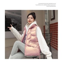 여성경량패딩조끼 여성 경량 패딩 베스트 조끼 2023 새로운 겨울 다운 짧은 코트 따뜻한 민소매 자켓 코튼 캐주얼 아웃웨어