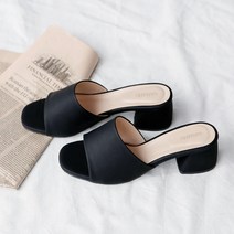 국내제작 가이아슈 여성용 발편한 블랙 뮬 슬리퍼 슬링백 3cm 5cm 여성뮬