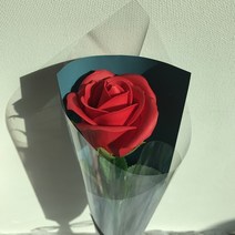 늘솜아뜰리에 비누장미 1송이 꽃다발 (10+1) 비누꽃 한송이 미니꽃다발/ 기념일/ 행사용/ 단체선물/ 단체주문, 레드