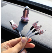 블링 3타입 멀티 차량용 휴대폰충전케이블 핸드폰충전기, 실버