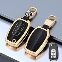 키에티 쌍용 티볼리 토레스 3버튼 알루미늄+TPU 스마트 키케이스, 쌍용/트렁크, 블랙