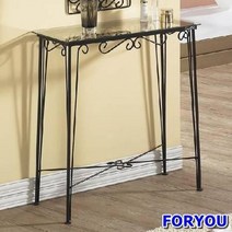 Foryou527 심플 라인 콘솔 장 거실 슬림 철제 장식장, 화이트