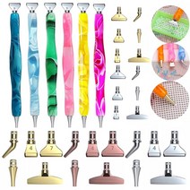 보석십자수금속펜 핸드메이드 다이아몬드 페인팅 금속펜 펜슬 새로운 diy 도구 포인트 드릴 7pcs 금속 포인트 드릴 헤드 멀티 플레이서 팁 드릴 액세서리 (랜덤발송), 1개, 블루