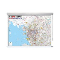 경기도 광역권 지도 개발계획도 (롤스크린 소형 110x79) + 종이지도(택1) 세트, 코팅, 세계지도(종이)