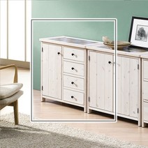 H142D 원목 루바서랍장, 워시