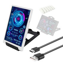 3.5 인치 IPS 듀얼 USB c타입 LCD 모니터 CPU GPU RAM HDD DIY 보조 화면 디스플레이 자유롭게 AIDA64 PC 미니 ITX 케이스, 02 Combo 1 W