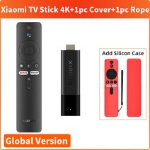 미스틱 샤오미 셋톱박스 캠핑 미티비스틱 샤오미-글로벌 버전 Mi TV 스틱 4K 안드로이드 11 2GB RAM 8GB R, 04 Add Red Cover_03 EU Plug