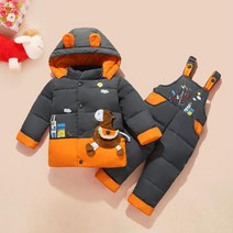 조랑말 유아 덕다운 패딩 눈 썰매복 스키바지 상하복 아기 키즈 눈썰매 한벌 보드복 겨울 스키복올인원