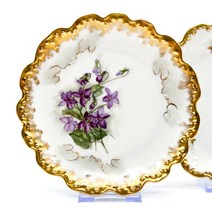 Antique 프랑스 리모쥬 핸드페인팅 접시 2종 앤틱 빈티지 유럽수입 플레이트 명품그릇, A형