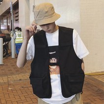 남성 스트릿패션 지퍼 포켓 깔끔 남자 조끼 베스트 야상 라이더 봄가을 테크웨어 캠핑 배달