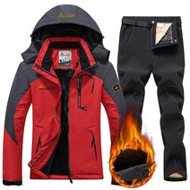 스키슈트 용 방수 스노우 재킷 바지 야외 스노보드웨어 세트 겨울 양털 스키