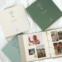 오첵 바인더 포토앨범 포켓식 접착식 사진첩 접착식-포레스트그린