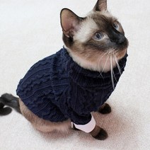 [몽페레]몽페레 고양이 커브스 니트 네이비, 단품