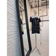 [반다리] ﻿ 이중 빅카라 더블 미니 원피스