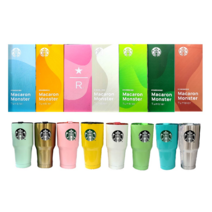 스타벅스 마카롱 대용량 몬스터 텀블러 900ml 빨대포함 답례품 돌찬치선물, 옐로우