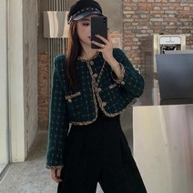 여자 봄 가을 라운드넥 자켓 점퍼 아우터 숏 잠바 가디건S220921040