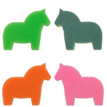 이케아 양면 설거지 수세미 주방 부드러운 스폰지 설겆이 이쁜 말모양 쑤세미 예쁜 스펀지, 색상, 오렌지