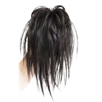 온리정 가시번 깃털번 똥머리 부분가발 올림머리 집게핀, 네추럴 블랙, 1개