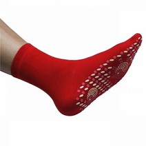 따뜻한 발을 돕는 자기 가열 온열 양말 남녀 공용 편안하고 건강한 치료 양말 겨울, Red