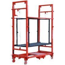 고소작업대 150cm 전기 틀 비계 건설 철거 플랫폼카, 리프트 3m/하중 300kg