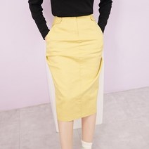 빅걸스토리 여성 빅사이즈 H라인 포켓 뒷트임 스커트