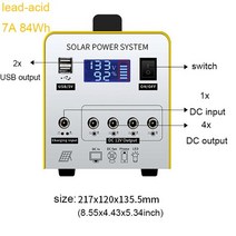소형발전기 비상 발전기 무소음 자가 가정용 캠핑용 소형 휴대용 태양 광 발전소 DC USB 모바일 전원 공급 장치 84Wh 120Wh 144Wh 240Wh 고전력 에너지 저장, 납산 7a