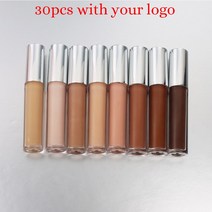 개인 상표 컨실러 맞춤형 로고 8 색 실버 커버 벌크 풀 커버리지 수정 메이크업 모이스처 라이저 커버 다크 서클 여드름, 로고가있는 30pcs, 하나