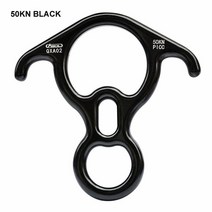 하강기 암벽 클라이밍 장비 용품 등산 기어 하강 황소 뿔 8 링 50 kN 야외 등반 카라비너, 05 Black-50KN