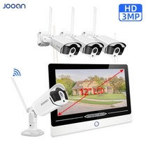 무선 CCTV 시스템 음성 기록 야외 P2P Wifi IP 보안 카메라 비디오 감시 NVR 키트 세트, 중국_2T | 8CH 모니터 4카메라