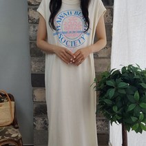 상상그이상 여성용 국내제작 야자수 나시 롱원피스 휴양지 트윈룩 부드러운 캐주얼 시원한 민소매 홈원피스