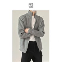 스택인스택 방식의 지퍼 가디건 스웨터