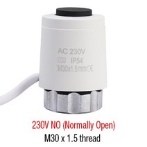 230V NO NC 전기 열 액추에이터 밸브 헤드 온도 조절기용 매니 폴드 언더 플로어 난방 라디에이터 정상, 07 B10 NO-W_02 230V NC