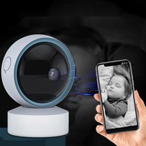 베이비캠 펫캠 홈캠 가정용 감시카메라 스마트폰 CCTV, EU 플러그(한국호환), 2MP 카드 미포함