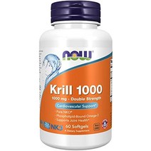 나우 NAC Now 보충제 넵튠 크릴 이중 강도 1000 mg 인지질 결합 오메가-3 60 소프트젤