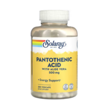 솔라레이 (Solaray) 판토텐산 500mg 알로에베라 함유 영양제 1병 250개 알약, 250정
