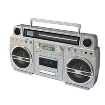 TechPlay 1980 붐 박스 CD 플레이어 카세트 플레이어 레코더 AM FM USB 충전식 블루투스 스피커 포터블 오디오, 은