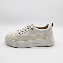 구두모모 가죽 베이직 밴딩끈 키높이 스니커즈 (4cm)