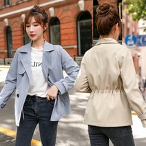 DAPANDA 숏코트녀2021춘추신상올해유행키트단추슬림핏트렌치XS