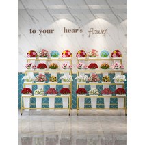 꽃다발진열대 꽃집 꽃가게 스탠드 이동식 바퀴, 3단 블랙배럴 9개