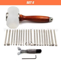 전문 손 바느질 가죽 공예 도구 키트 안장 그루버 스티칭 펀치 조각 작업 세트 DIY 액세서리용, SET E
